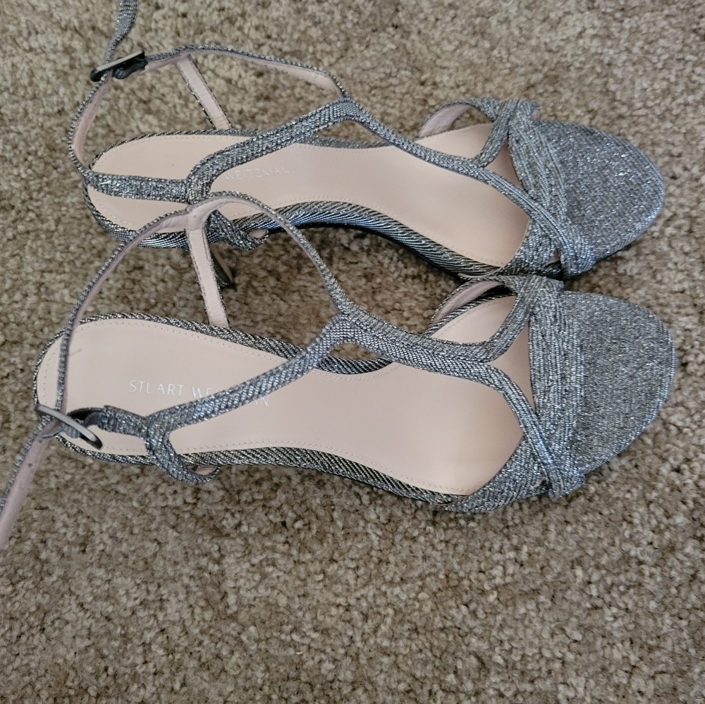 Stuart Weitzman Sunny Silver Heel Pump Size 7